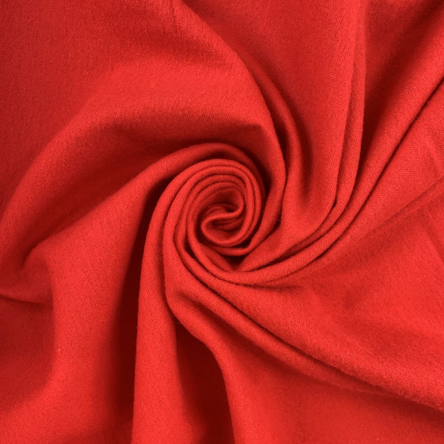 Winceyette Plain Red Cotton Flannel Fabric Swirl