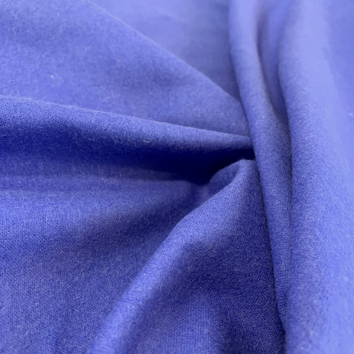 Winceyette Plain Royal Cotton Flannel Fabric Fold