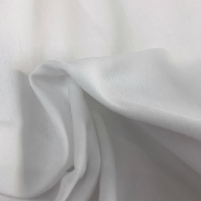 Winceyette Plain White Cotton Flannel Fabric Fold