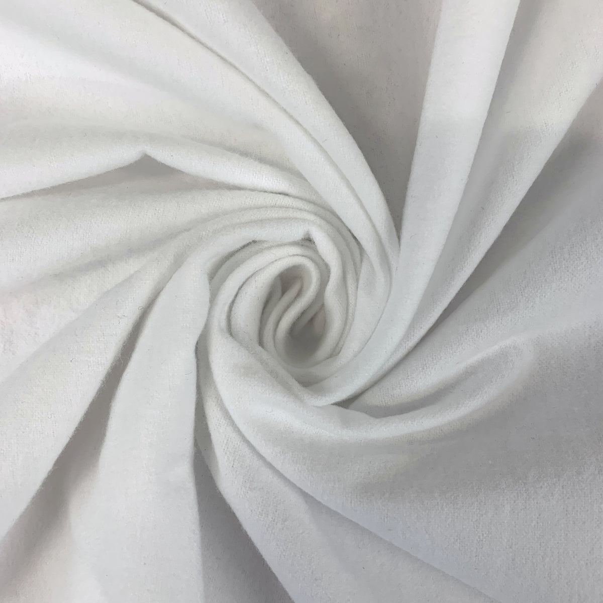 Winceyette Plain White Cotton Flannel Fabric Swirl