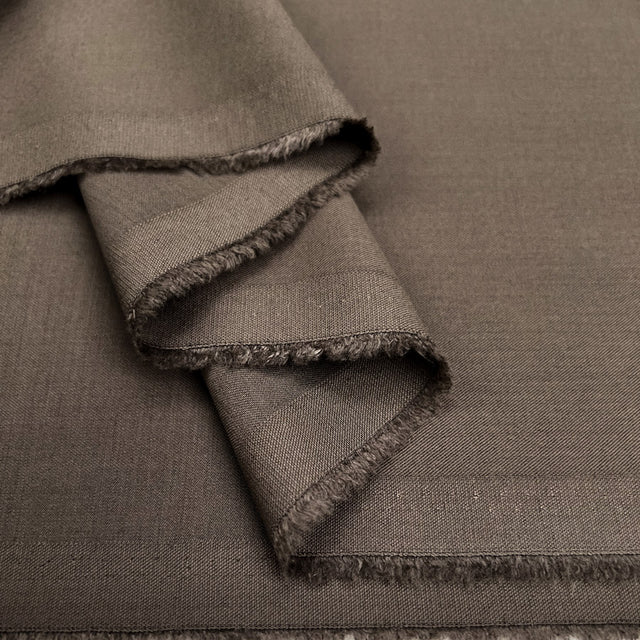 Wool Twill Pebble Brown Polyester Viscose Elastane Stretch Twill Fabric Fold