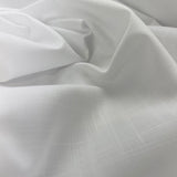Woven Cotton Fine Overcheck Shirting Fabric Oekotex Amour White