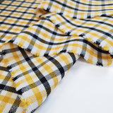 Yellow And Black Check Wool Shirting Upper Middle Fold