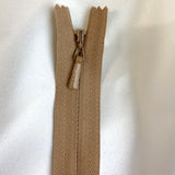 Ykk Zip Taupe Consealed Zip 25Cm
