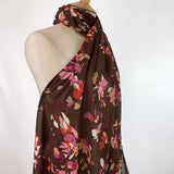 Yoryu Chiffon Brown Polyester Fabric Side
