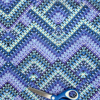 Remnant - Abstract Zig Zag - Blue & Purple Chiffon (3m)