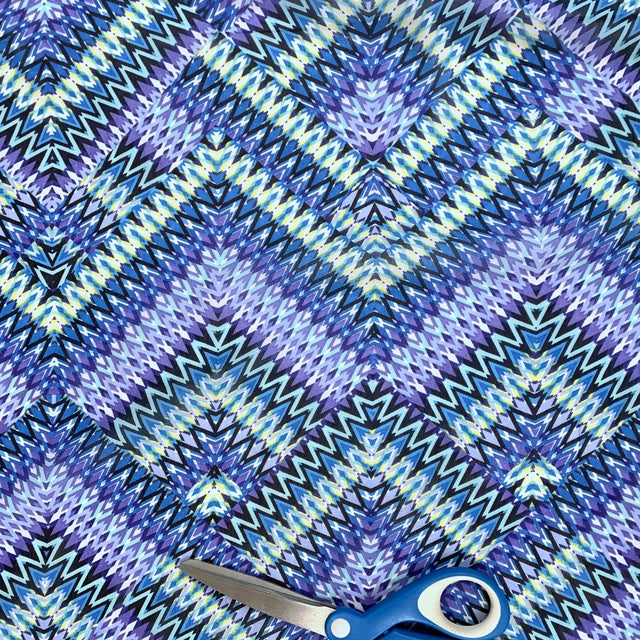 Zig Zag Boom Blue Purple Chiffon Abstract Polyester Dress Fabric Scale 4C35387C 18Cd 4864 817E 7Ffd2057Eb3F
