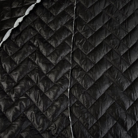 Zig Zag Quilting Black Polyamide Wadded Coating Fabric Cu 51Eb2A90 A9Be 41C4 9E93 428B116E5Bb4