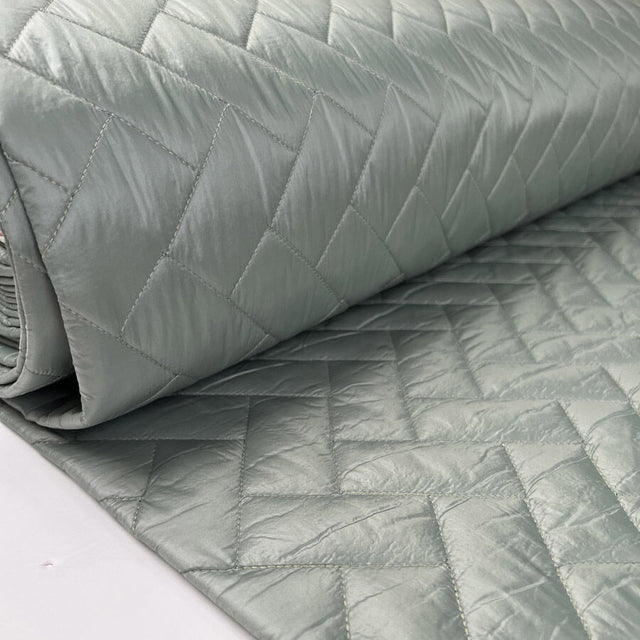Zig Zag Quilting Mint Polyamide Wadded Coating Fabric Bolt