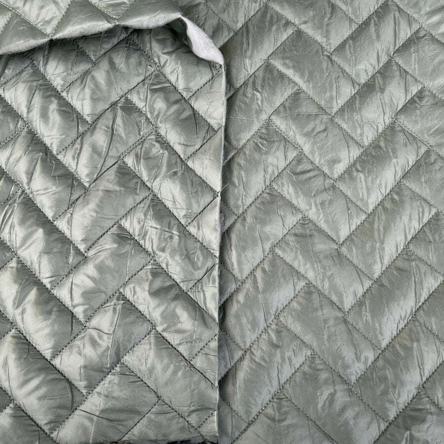 Zig Zag Quilting Mint Polyamide Wadded Coating Fabric