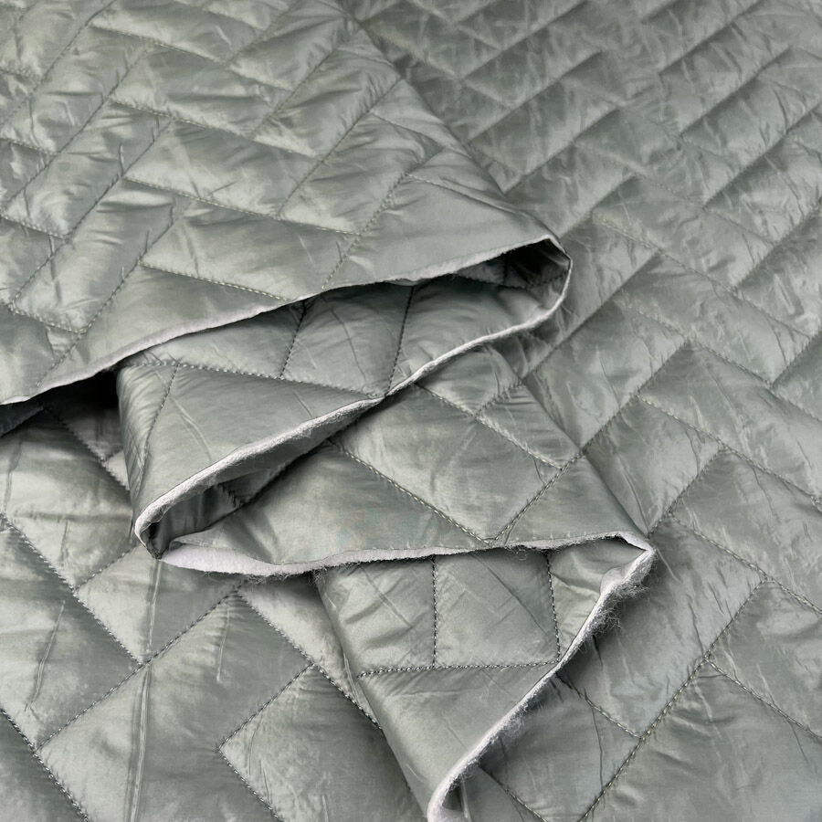 Zig Zag Quilting Mint Polyamide Wadded Coating Fabric Fold
