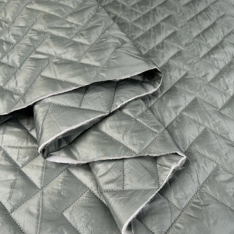 Zig Zag Quilting Mint Polyamide Wadded Coating Fabric Fold