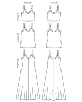 Zoey Tank Dress Pattern By True Bias Sketch