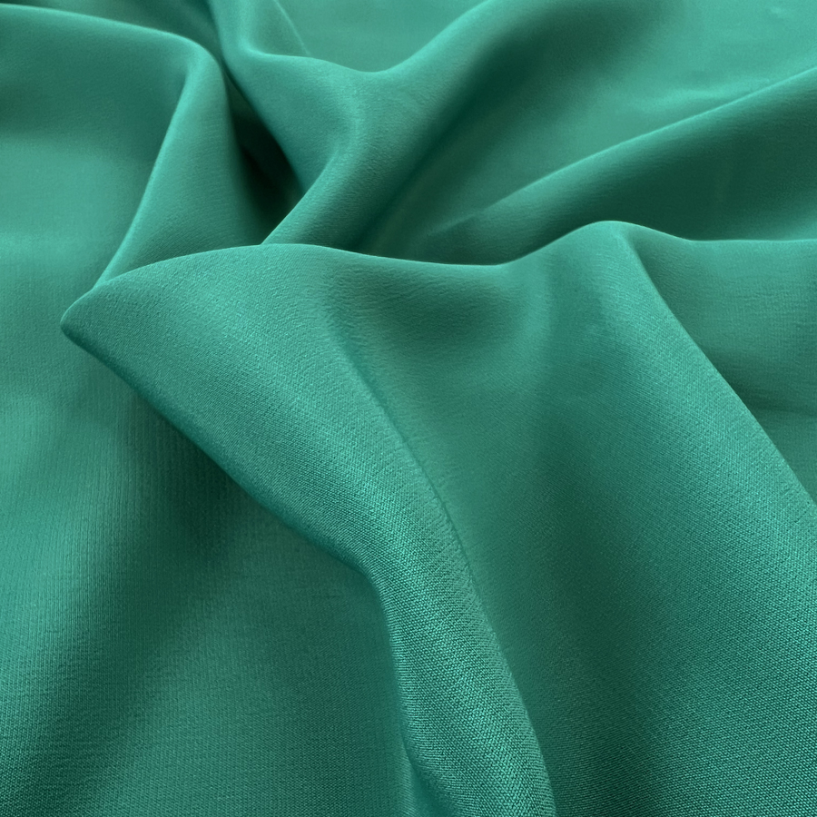 Acetate Poly Silk Green Dress Fabric - Danbury Crepe - Jade