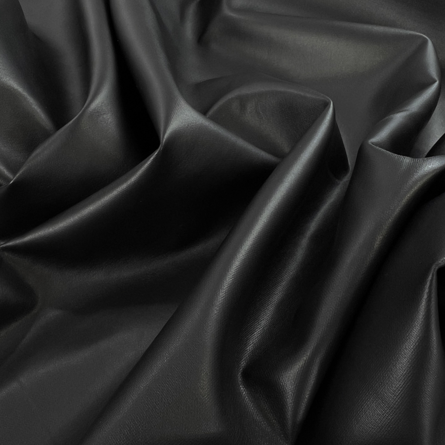 Poly Faux Leather Black Knit Jersey Fabric – Pleather Skin Tight