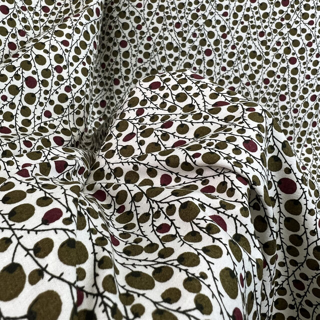 Pima Cotton Lawn - Cherry Berry Olive