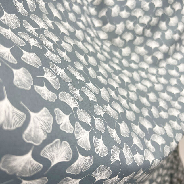 Pima Cotton Lawn - Midnight Fall - Pale Grey