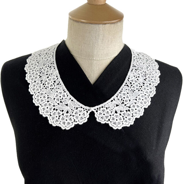 Austrian Appliqué Embroidered Collar - Rosie - White