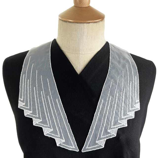 Organza Embroidered Collar - Lady Rosamund - White