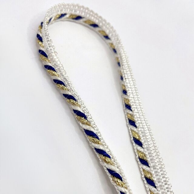 Flanged Insert Piping Cord - Navy, White & Gold