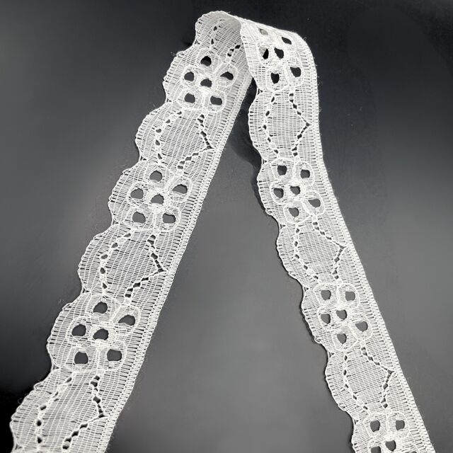 Polyester Flat Lace Trim - Sarah - White