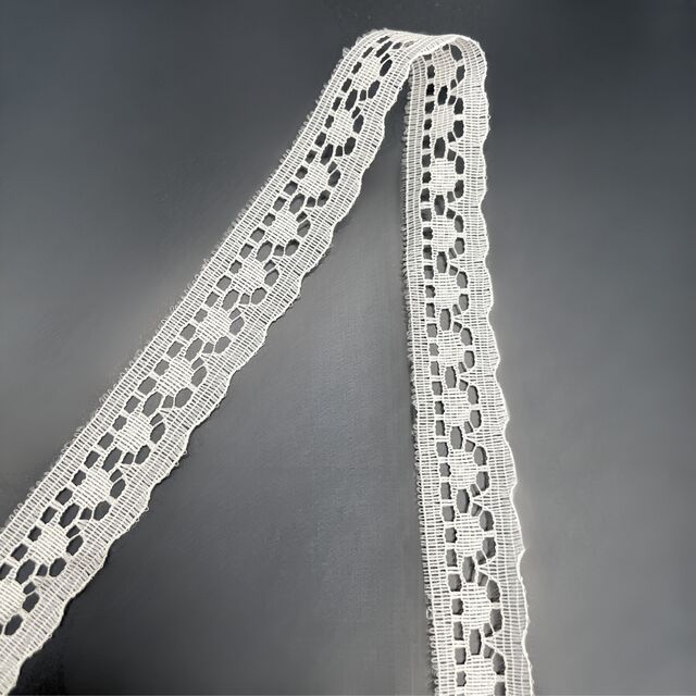 Polyester Flat Lace Trim - Ellie - Ivory