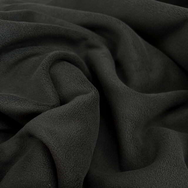 Double Sided Stretch Fleece - Black