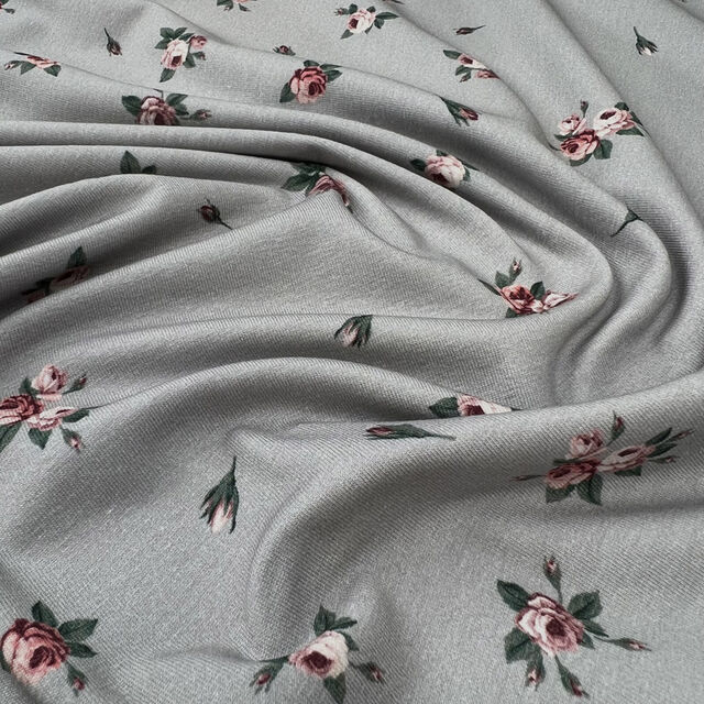 Stof Avalana Jersey - Roses Grey