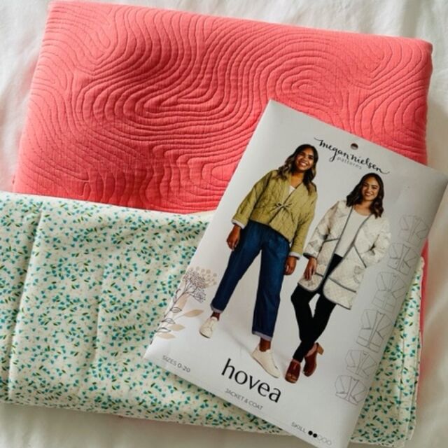 Customer Make by Angela - Moire - Coral Fabric - Megan Nielsen Hovea Jacket - January 2023