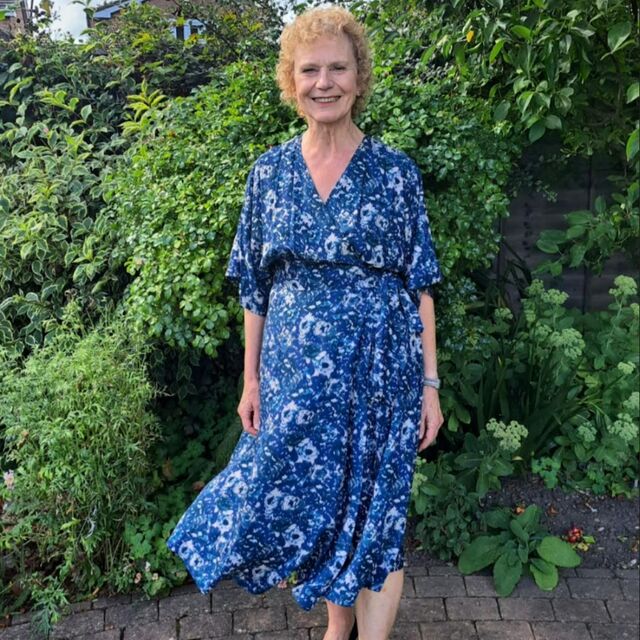 Customer Make by Christine - Viscose Challis Fabric - Closet Core Elodie Wrap Dress Pattern - September 2023