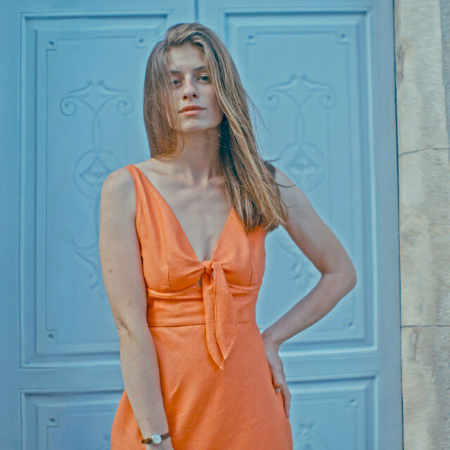 Customer Make by Criss - Pure Linen - Orange Dress - August 2023