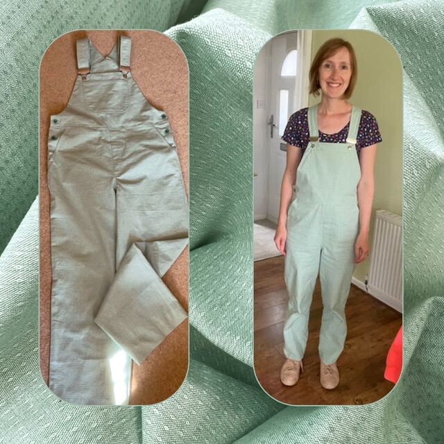 Customer Make by Helen - Jude - Green Fabric - Simplicity S9590 Dungarees - October 2023