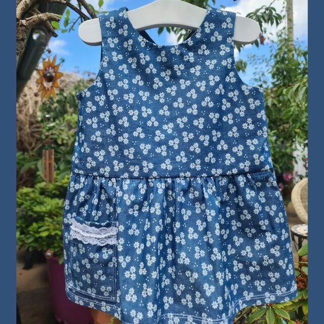 Customer Make by Jill - Heavenly Ellen Denim Chambray Little Girl's Dress - July 2023