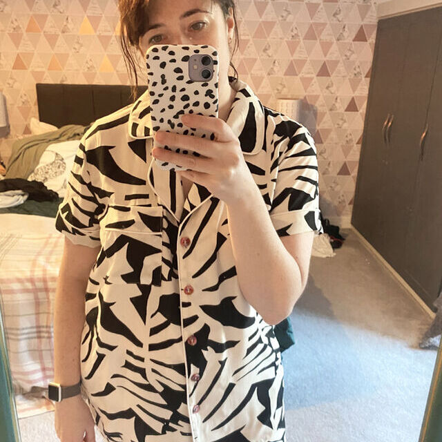 Customer Make by Sadie - Viscose Challis - Palmer Black Fabric - Closet Core Patterns Carolyn Pyjamas - August 2023