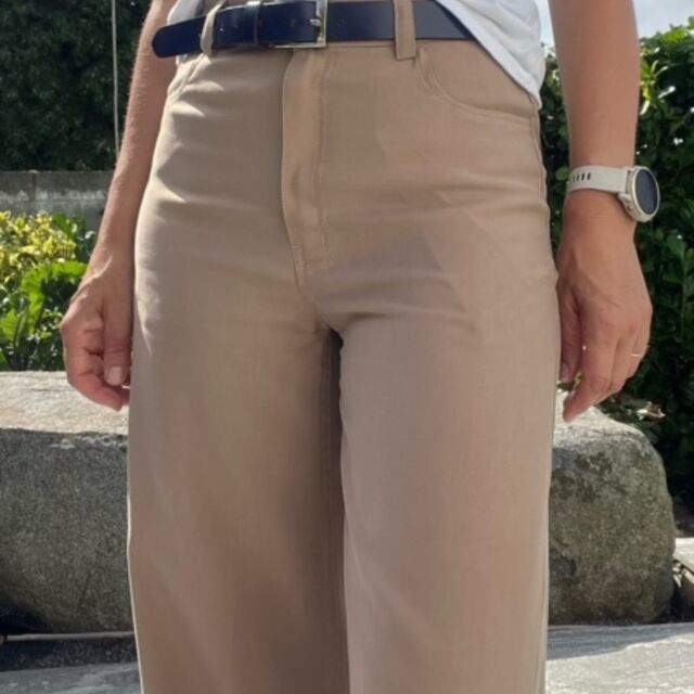 Customer Make by Tracey - Smooth Rider - Sand Fabric - Megan Nielson Dawn Jeans Trousers - August 2023