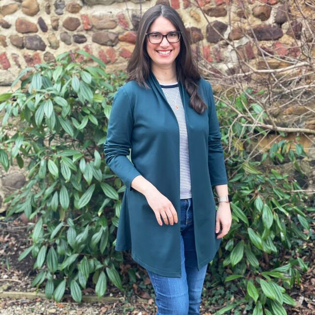 Customer Make by Isabelle - Ponte Roma - Teal - McCalls M6996 Cardigan - February 2023