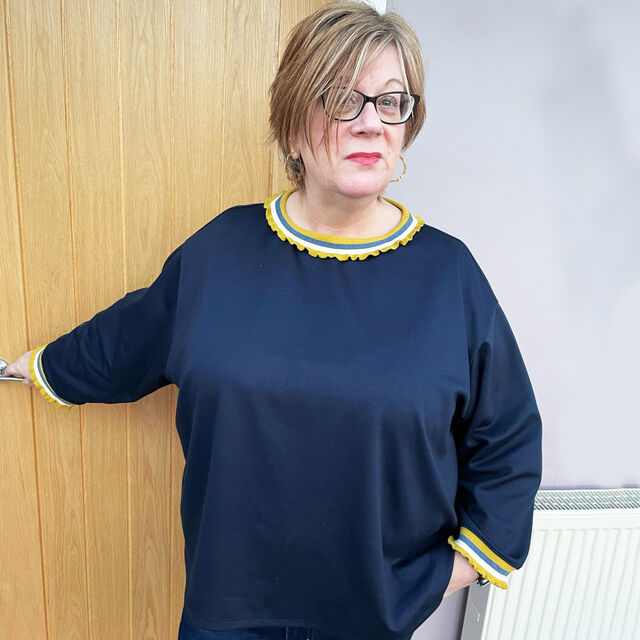 Customer Make by Diane - Ponte Roma - Navy Fabric - Merchant & Mills Sidney Top - February 2023