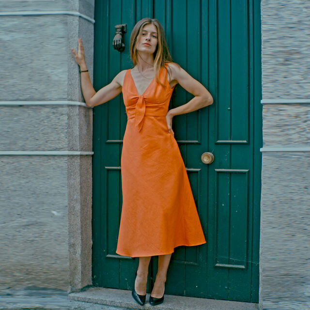 Customer Make by Criss - Pure Linen - Orange Dress - August 2023