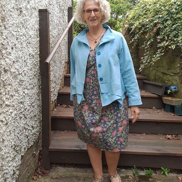 Customer Make by Di - Vintage Cotton - Sky - Butterick 5891 Jacket - May 2023