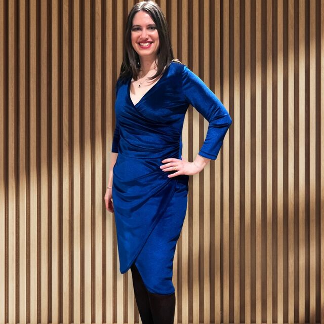 Customer Make by Isabelle - Stretch Velvet - Navy - Burda 6829 Dress - April 2023