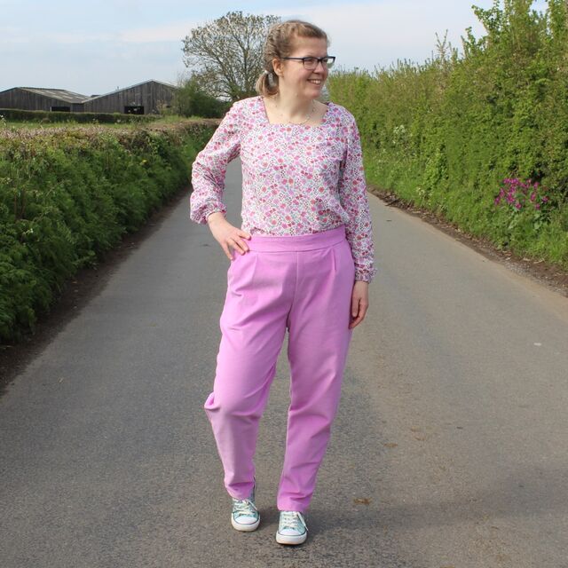Customer Make by Ruth - Cord - Baby Pink Fabric - Simplicity 9376 Trousers - May 2023