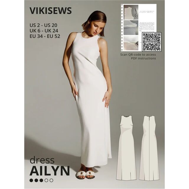 Vikisews - Ailyn Dress Sewing Pattern (UK 6-24)