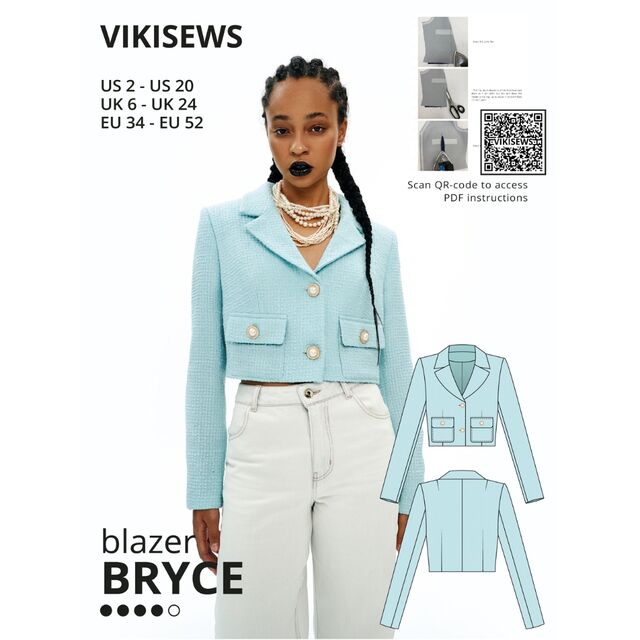 Vikisews - Bryce Blazer Sewing Pattern (UK 6-24)
