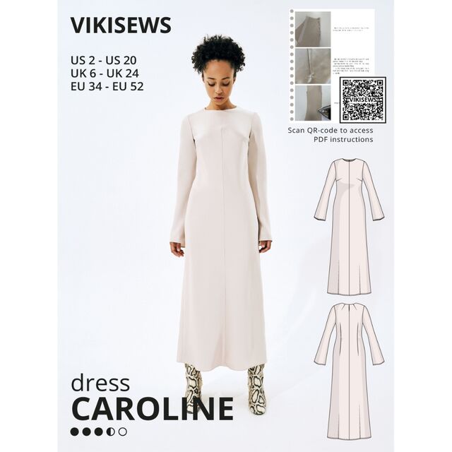 Vikisews - Caroline Dress Sewing Pattern (UK 6-24)