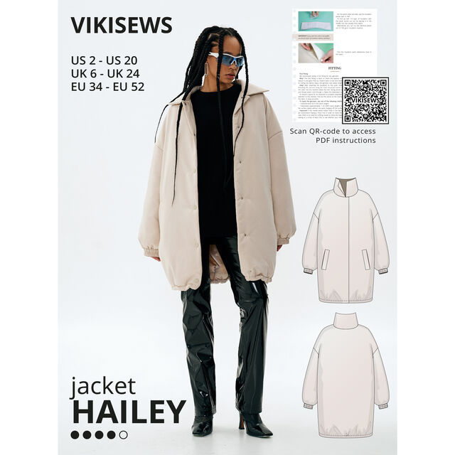 Vikisews - Hailey Jacket Sewing Pattern (UK 6-24)