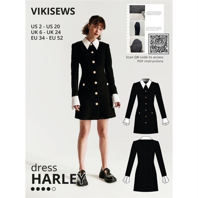 Vikisews - Harley Dress Sewing Pattern (UK 6-24)