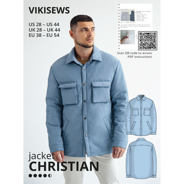 Vikisews - Men’s Christian Jacket Pattern (UK 28-44)