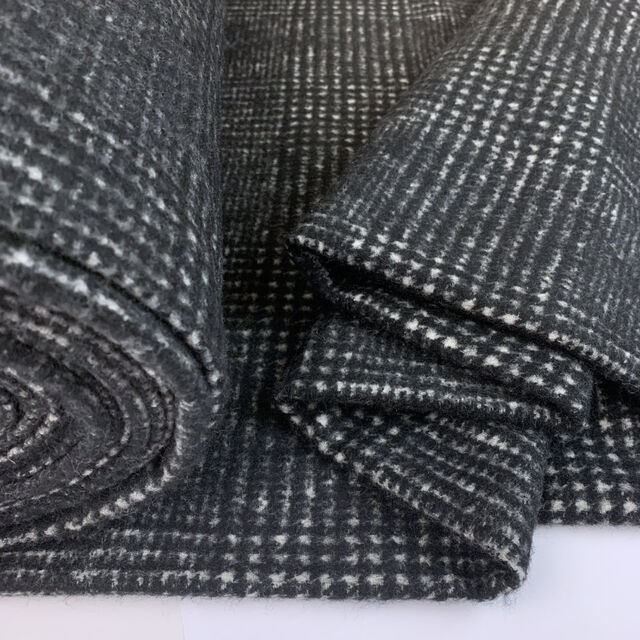 Italian Deadstock Wool - Black Big Check
