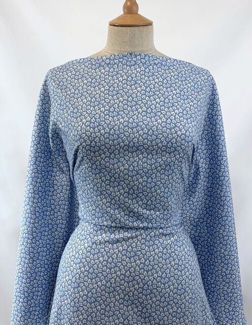 Pima Cotton Lawn - Sky Leaf