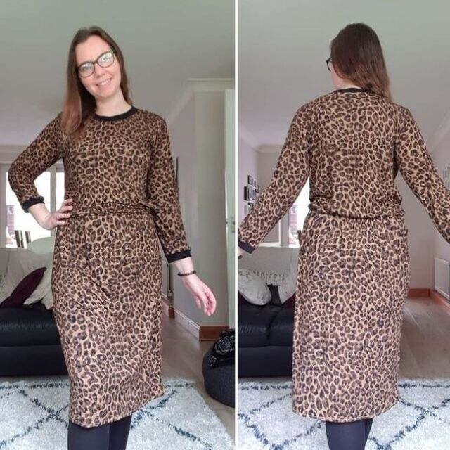 Dress by Lizski stretch leopard print fabric